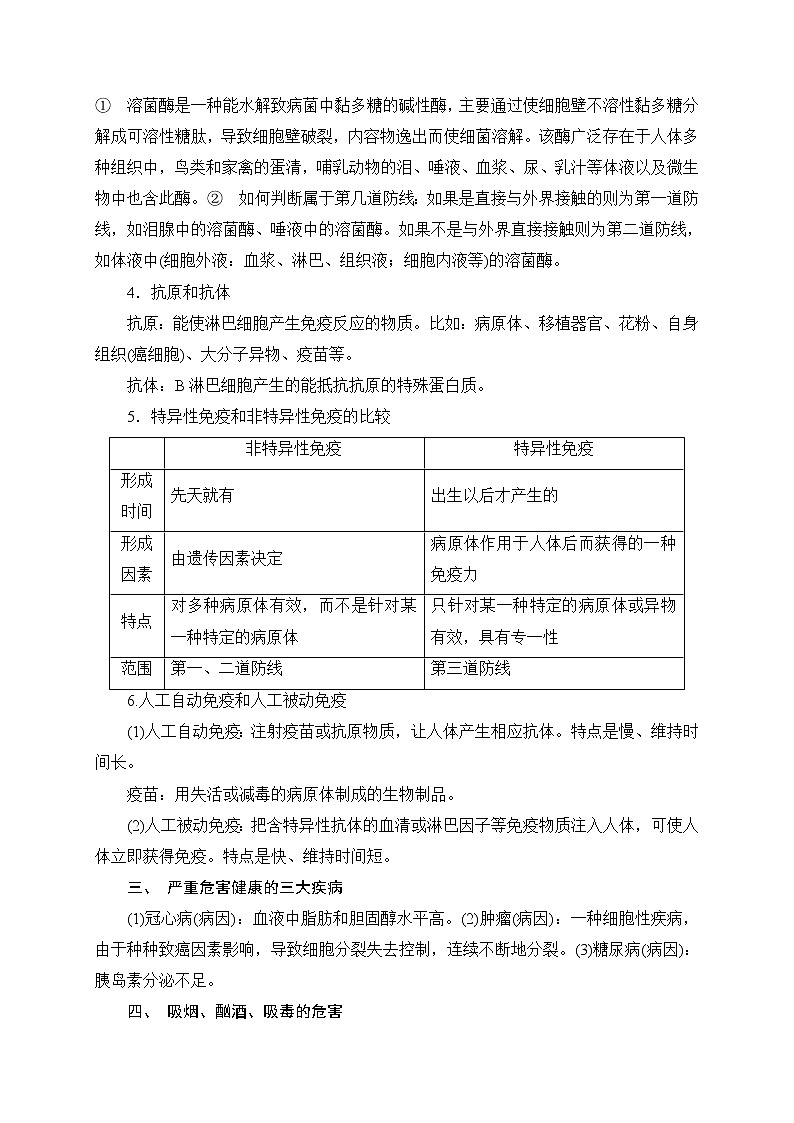 备战2022 中考科学 一轮复习 第2部分 第12讲　人体保健 同步练习03