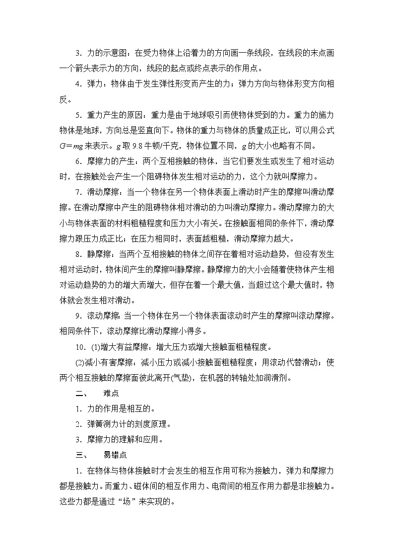 备战2022 中考科学 一轮复习 第4部分 第5讲　力　重力　摩擦力—讲解部分第2页