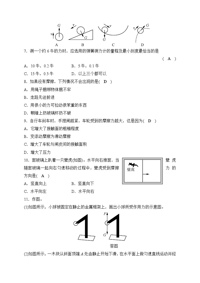 备战2022 中考科学 一轮复习 第4部分 第5讲　力、重力和摩擦力—巩固练习（教师版）第2页