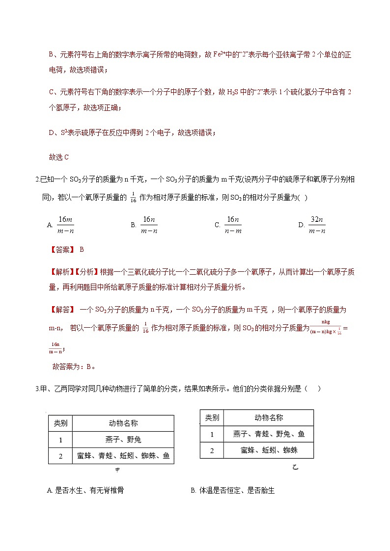 备战2022 中考科学 浙江初中毕业升学考试模拟试卷402