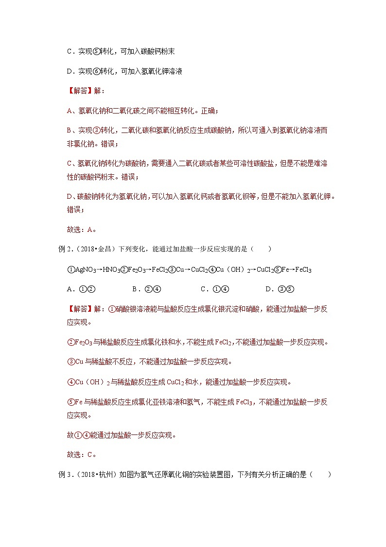 备战2022 中考科学  精讲精练 专题36 元素的循环和物质的转化（教师版）第3页