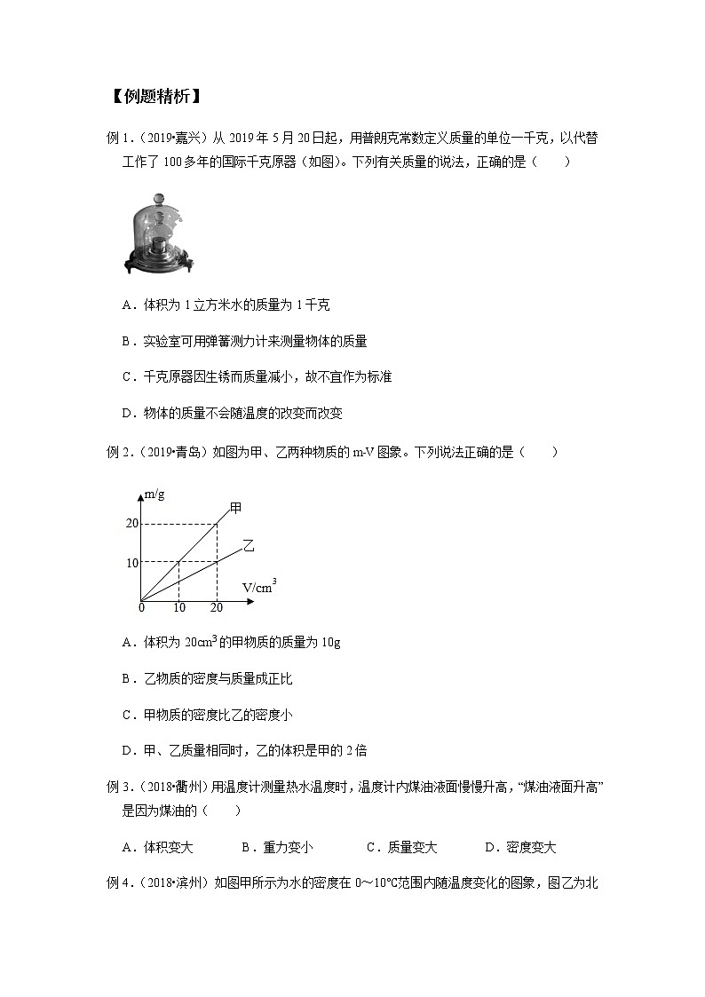 备战2022 中考科学  精讲精练 专题13 物质的密度（学案）02