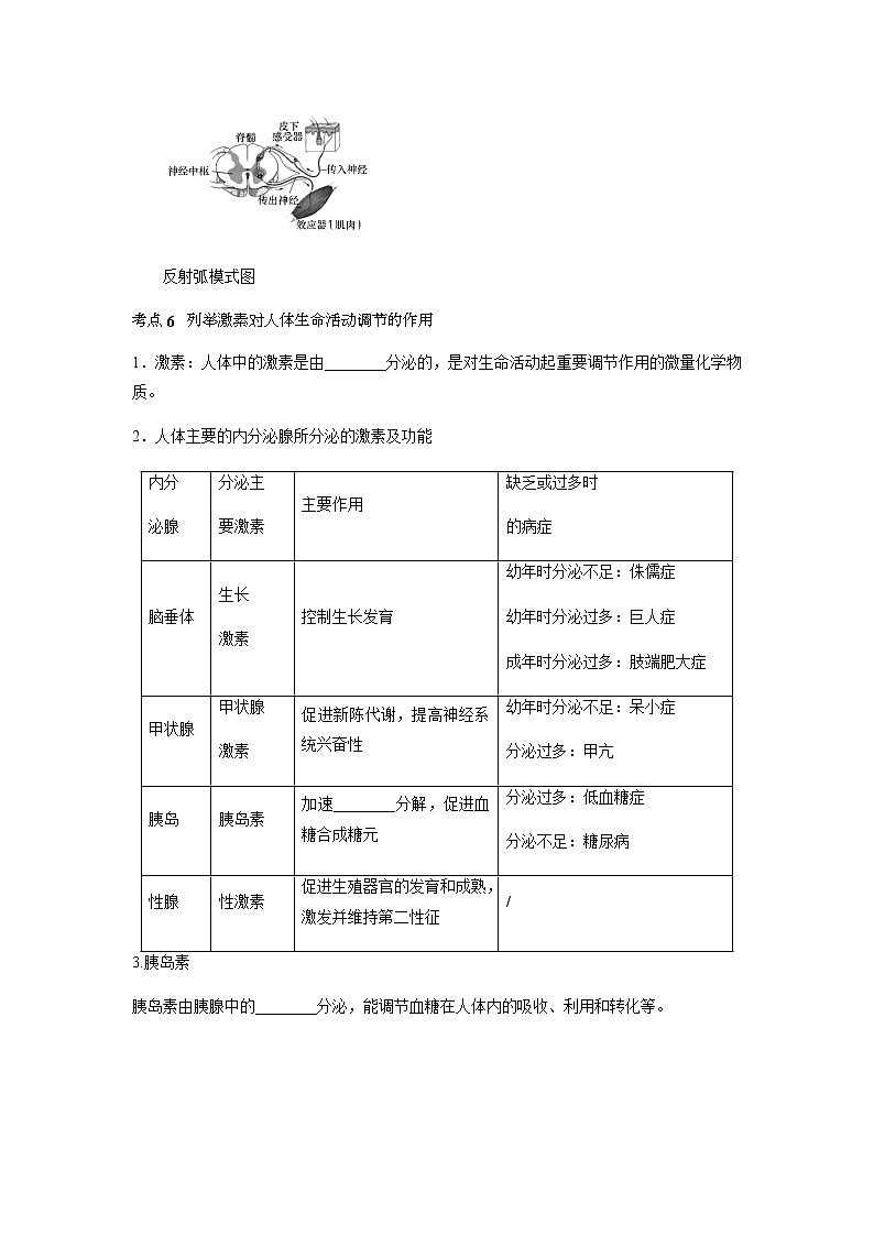 备战2022 中考科学  精讲精练 专题08 生命活动的调节（学案）03