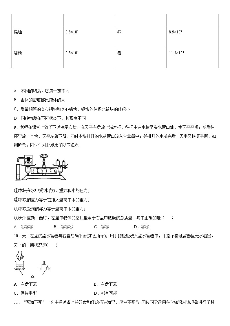 第三章浮力巩固（1）2020-2021学年华师大版科学八年级上册练习题03