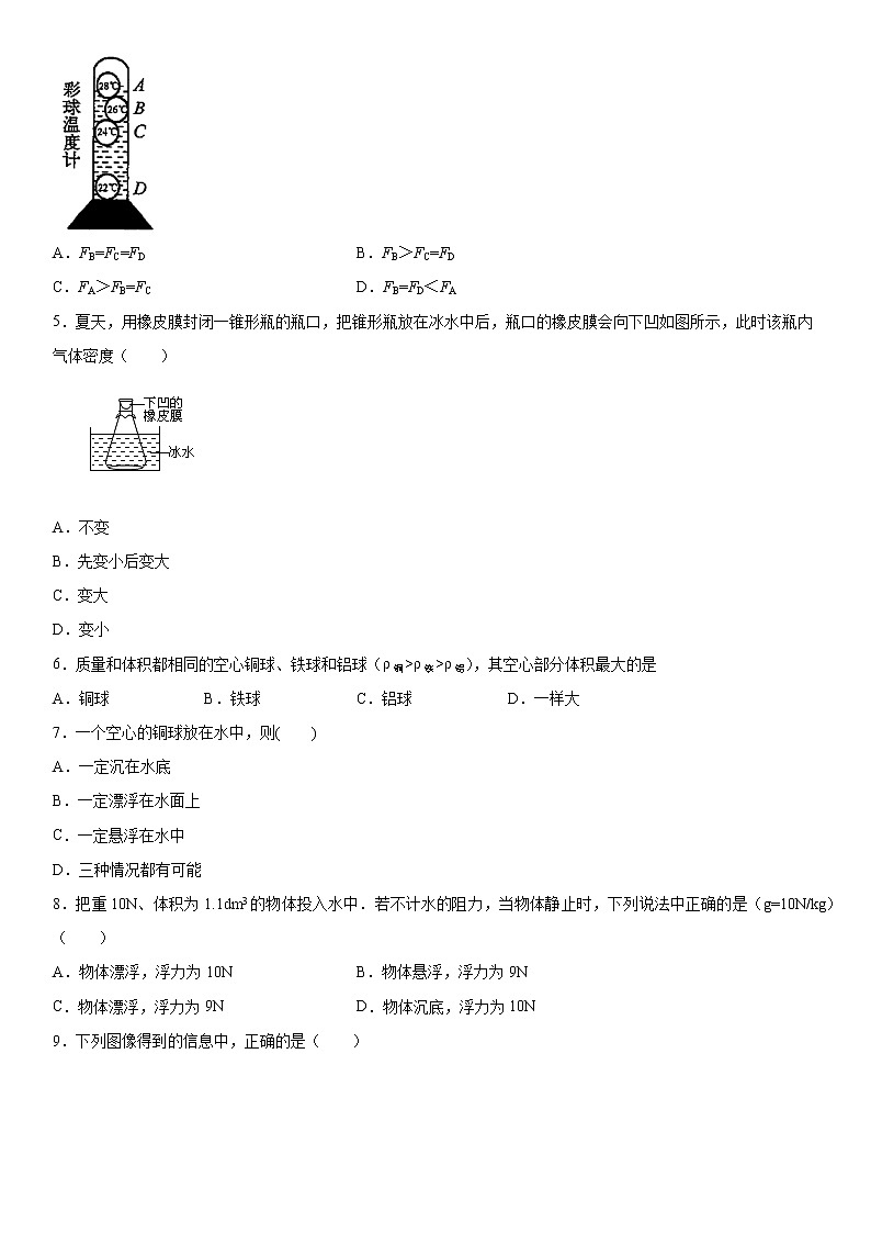 第三章浮力课后提升（2）2020-2021学年华师大版科学八年级上册练习题02