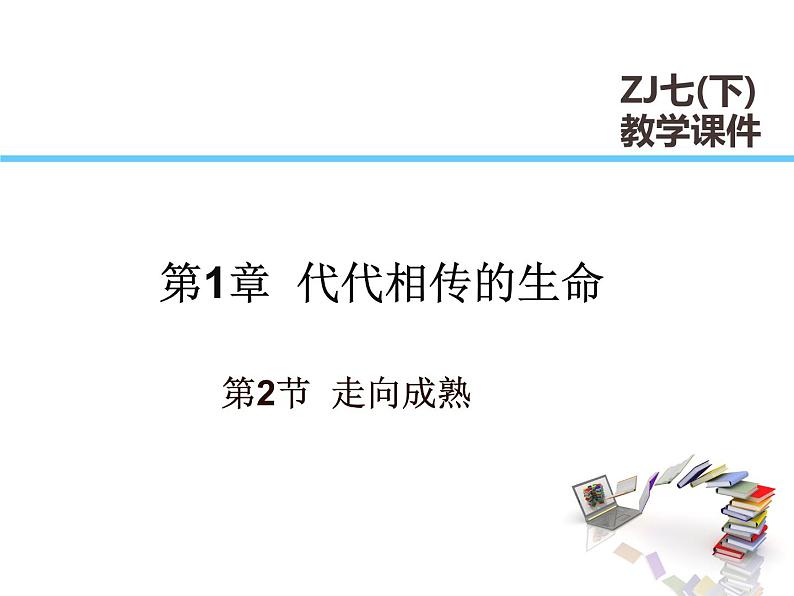 2021-2022学年年浙教版七年级科学下册课件  第2节  走向成熟第1页