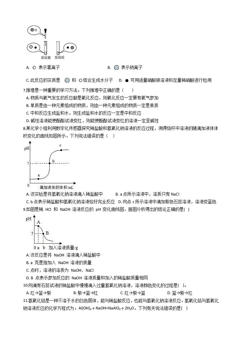 1.5酸和碱之间发生的反应 同步练习（含答案）---2021---2022学年浙教版科学九年级上册02