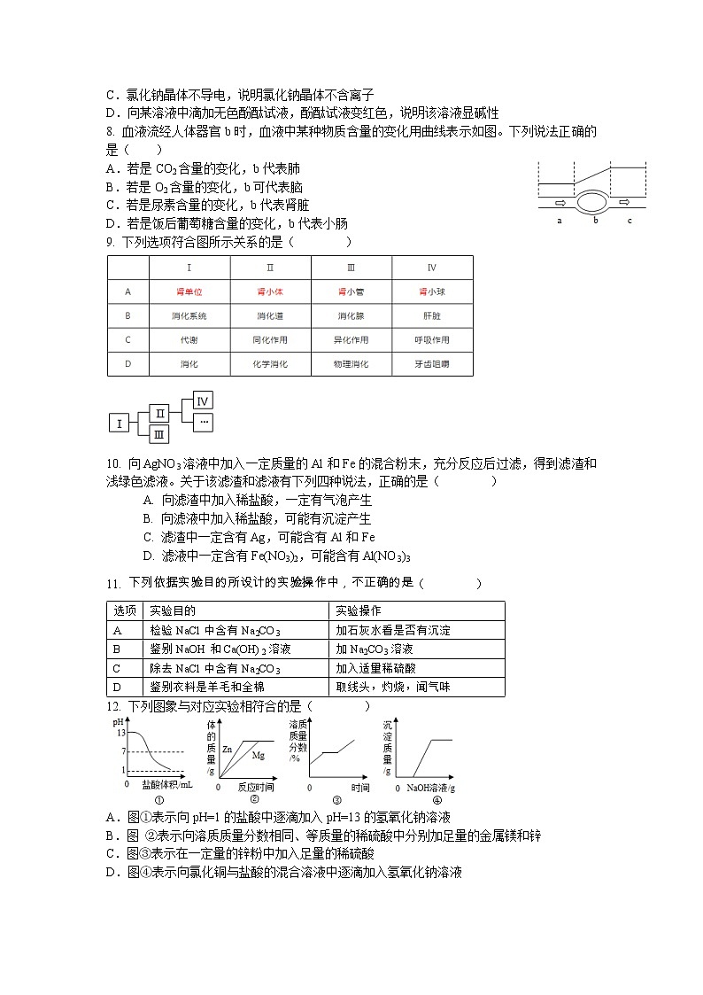 浙江省杭州市西湖区2021-2022学年九年级上册第二次月考科学【试卷+答案】第2页