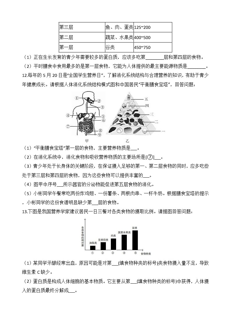 浙教版科学九年级上册 第4章 第1节 食物与营养（第2课时）课件PPT+教案+练习03