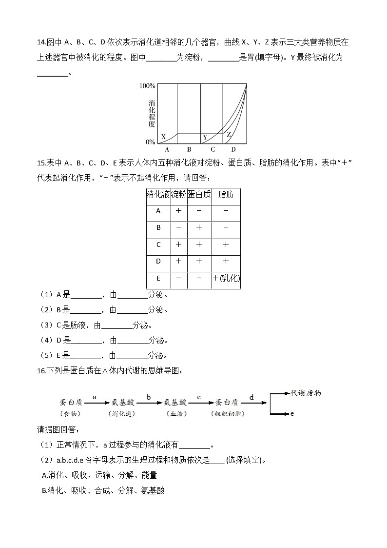浙教版科学九年级上册 第4章 第2节 食物的消化与吸收（第2课时）课件PPT+教案+练习03