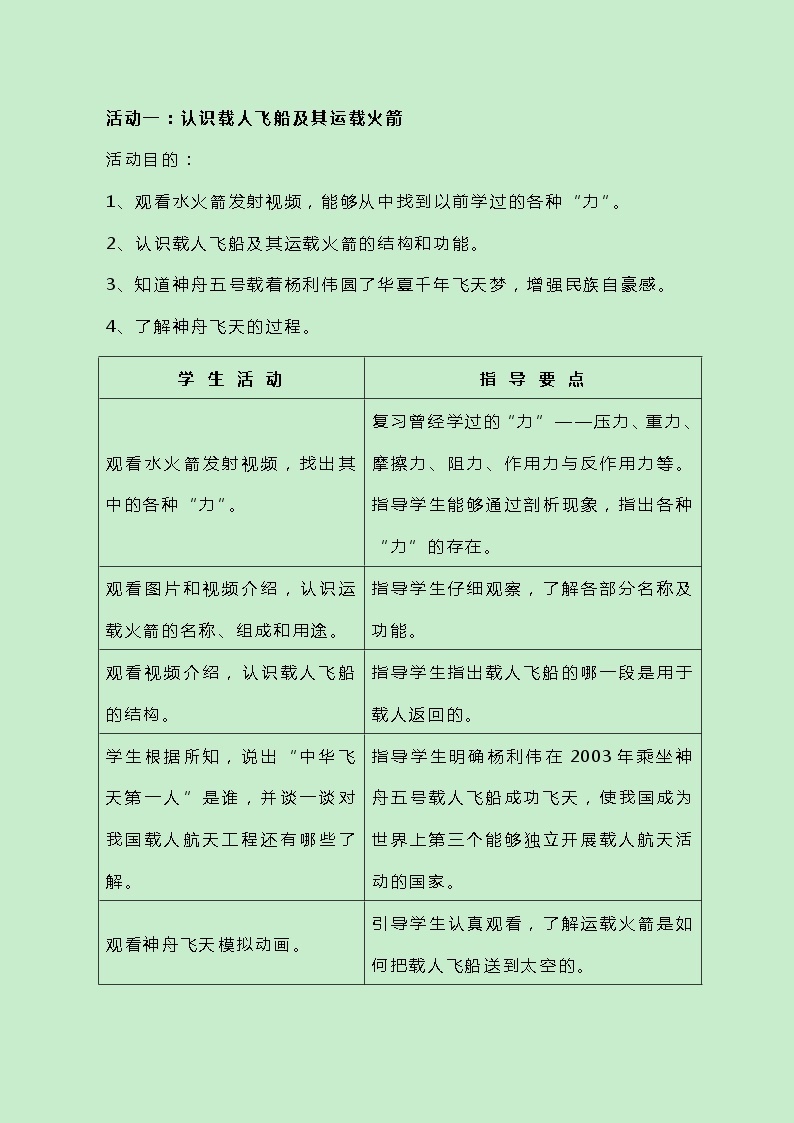 牛津上海版科学七年级下册12.3.1《载人航天器》教案02