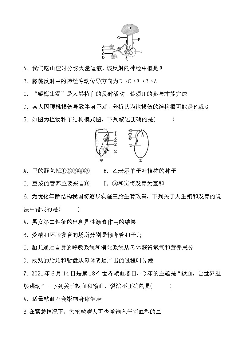 2022年浙教版科学中考一轮复习阶段检测卷(三)02