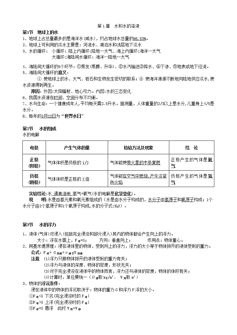 教科版科学八年级上册知识点汇总第1页