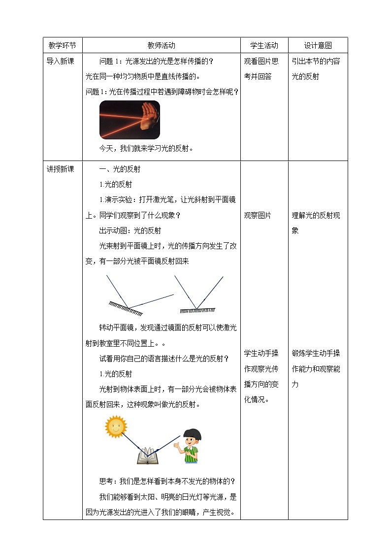 2.5光的反射和折射 第1课时  (课件+教案+导学案）02
