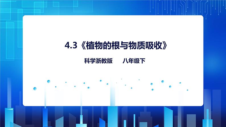 4.3《植物的根与物质吸收》课件+教案+练习01