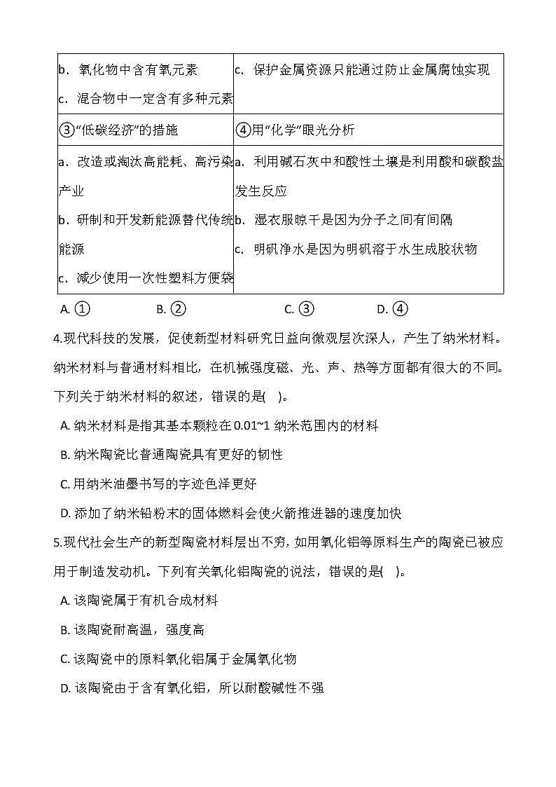 浙教版科学九年级上册  第2章 第6节 材料的利用与发展课件PPT+教案+练习02