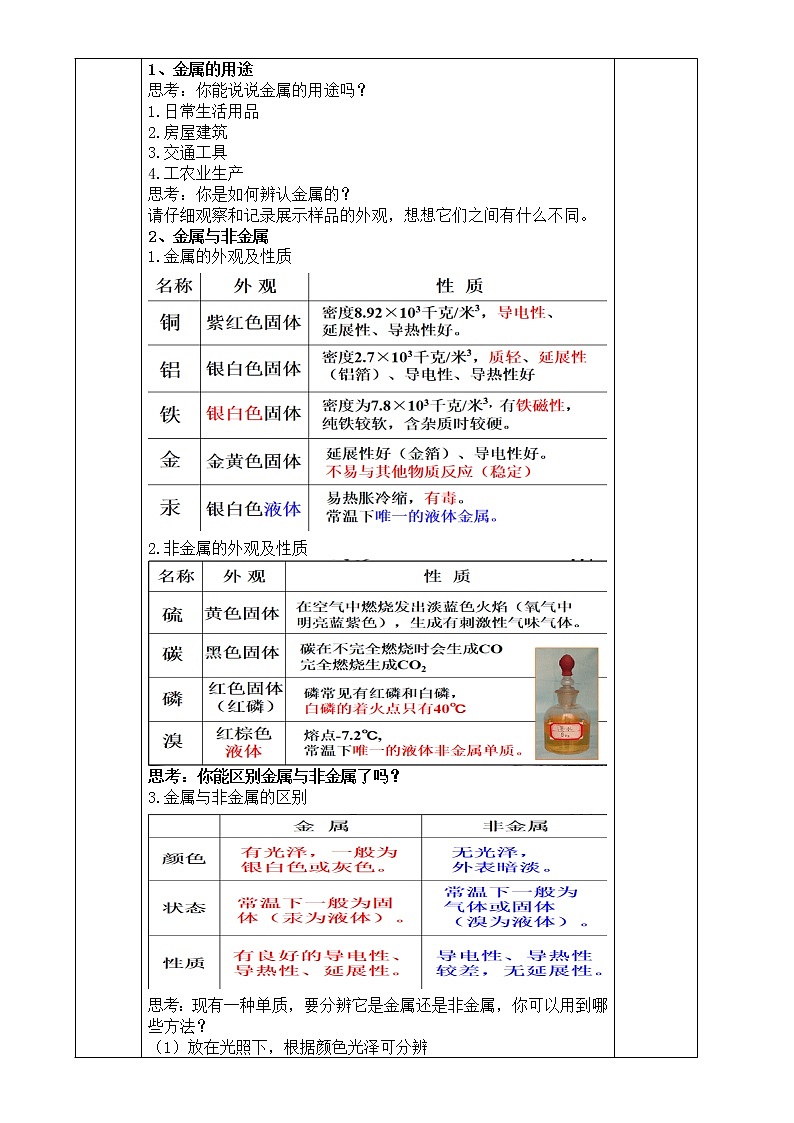 浙教版科学九年级上册  第2章 第1节 金属材料(第1课时)课件PPT+教案+练习02