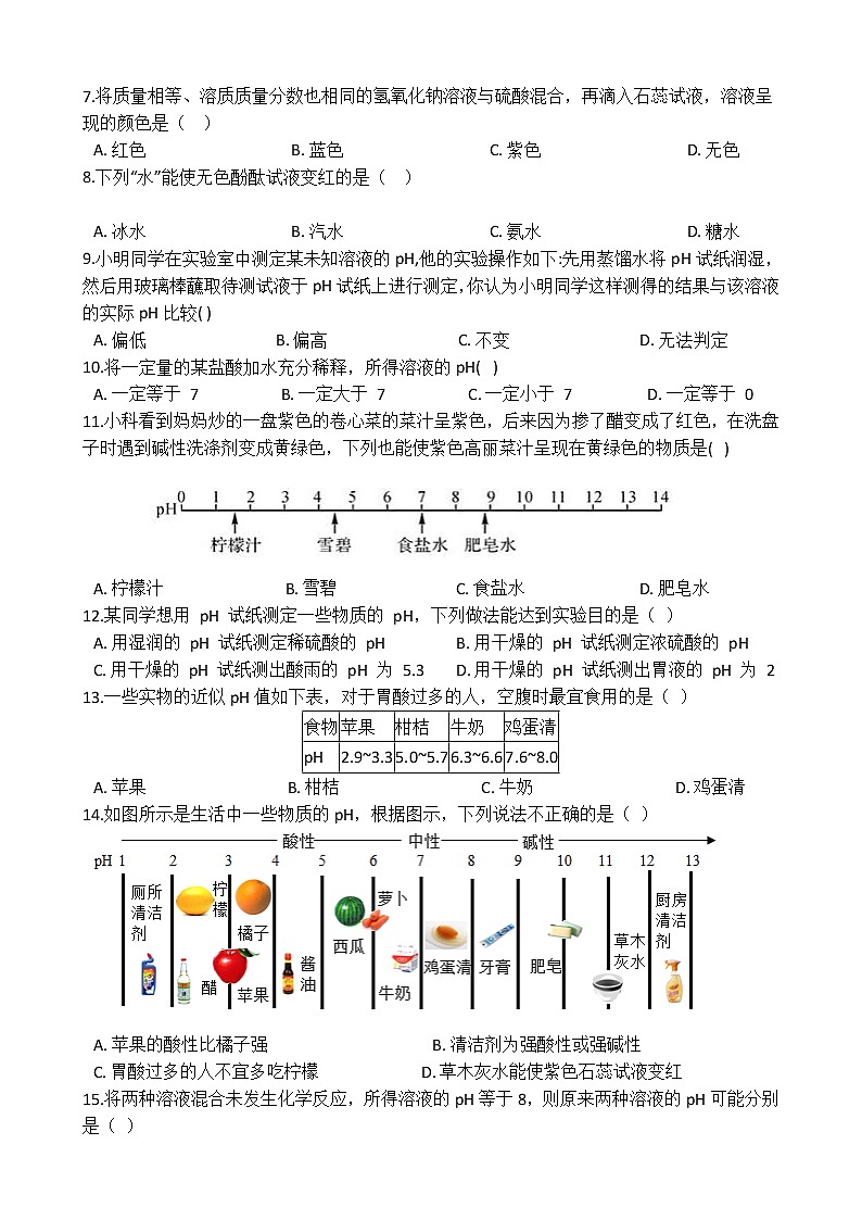浙教版科学九年级上册  第1章 第2节 物质的酸碱性（第2课时）课件PPT+教案+练习02