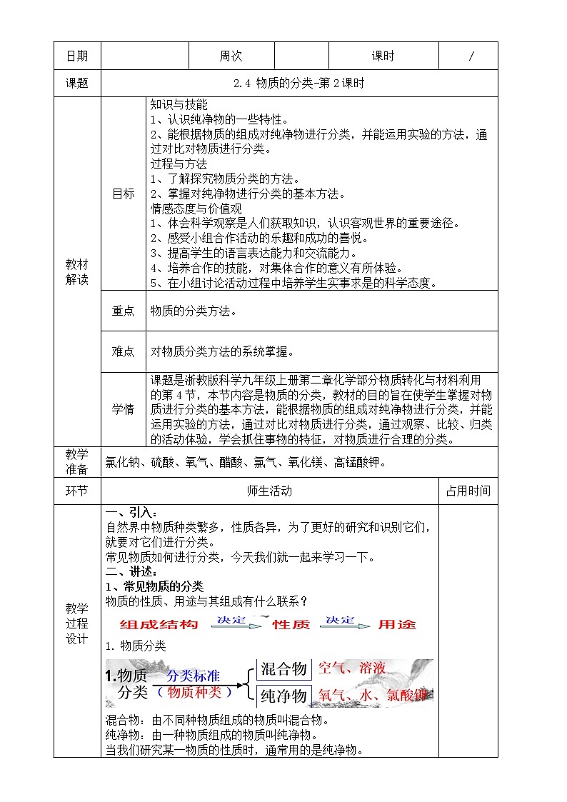 浙教版科学九年级上册  第2章 第4节 物质的分类（第2课时）课件PPT+教案+练习01