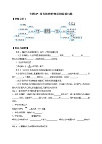 专题05 绿色植物的物质和能量转换-决战2022年中考科学一轮复习（学生版）