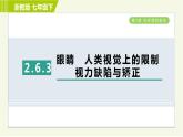 浙教版七年级下册科学 第2章 2.6.3眼睛　人类视觉上的限制　视力缺陷与矫正 习题课件