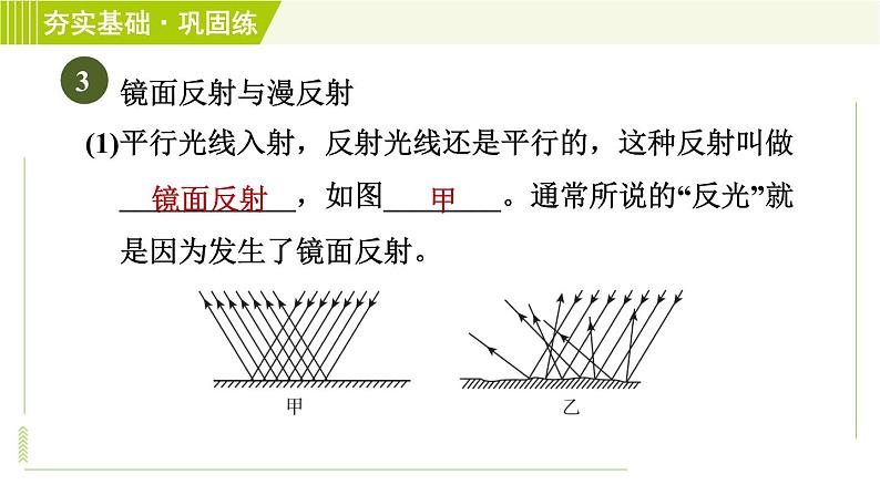 浙教版七年级下册科学 第2章 2.5.1光的反射 习题课件06