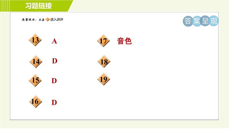 浙教版七年级下册科学 第2章 2.3.2声音的特性 习题课件第3页