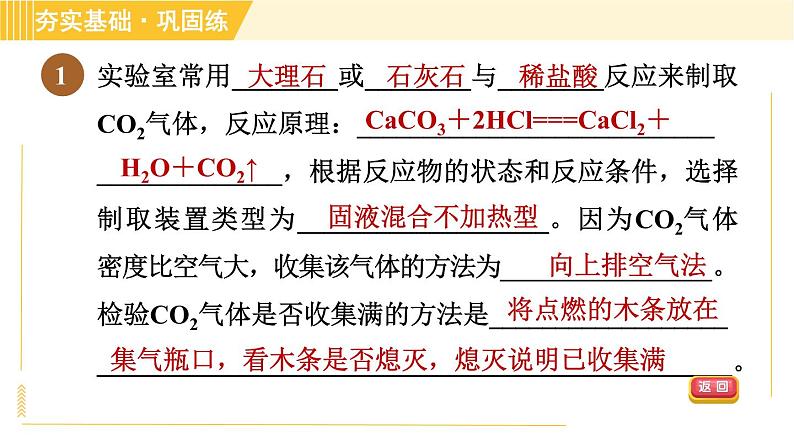 浙教版八年级下册科学 第3章 3.4.2 二氧化碳的制取 习题课件第3页