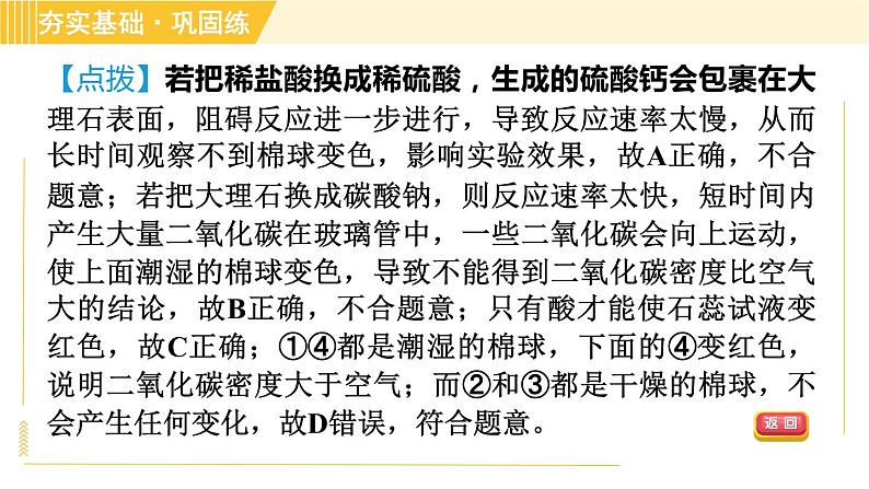 浙教版八年级下册科学 第3章 3.4.3 实验：二氧化碳的制取和性质研究 习题课件第8页