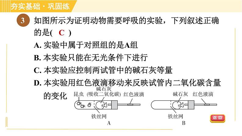 浙教版八年级下册科学 第3章 3.5.2 呼吸作用 习题课件第5页