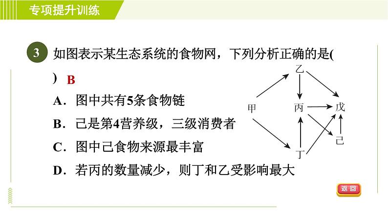 华师版七年级下册科学 第5章 专项提升训练(五) 生态系统 习题课件08