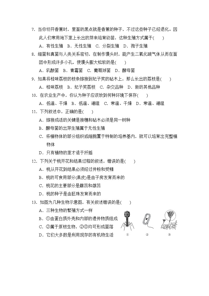 华师版七年级下册科学 第7章　测试卷02