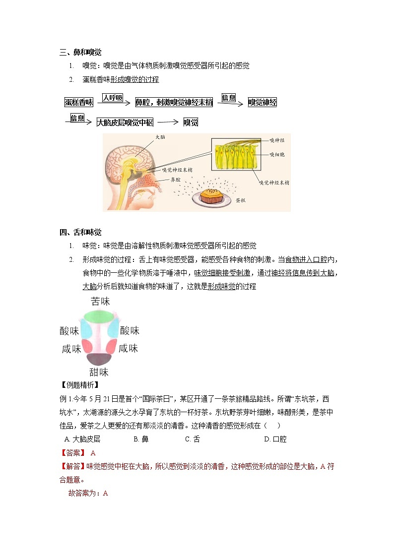 2.1 感觉世界-2020-2021学年科学七年级下册讲练测（浙教版）02