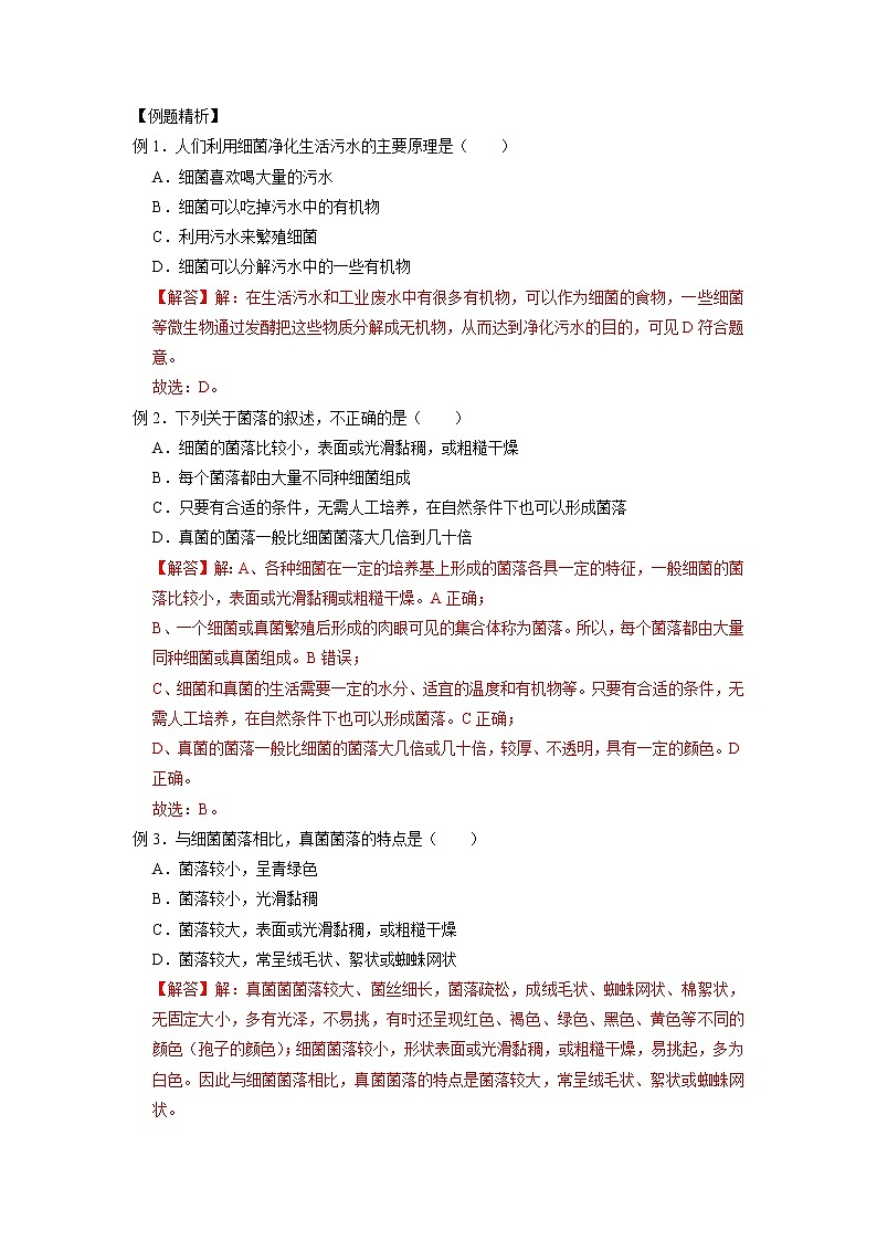 1.6 细菌和真菌的繁殖-2020-2021学年科学七年级下册讲练测（浙教版）03