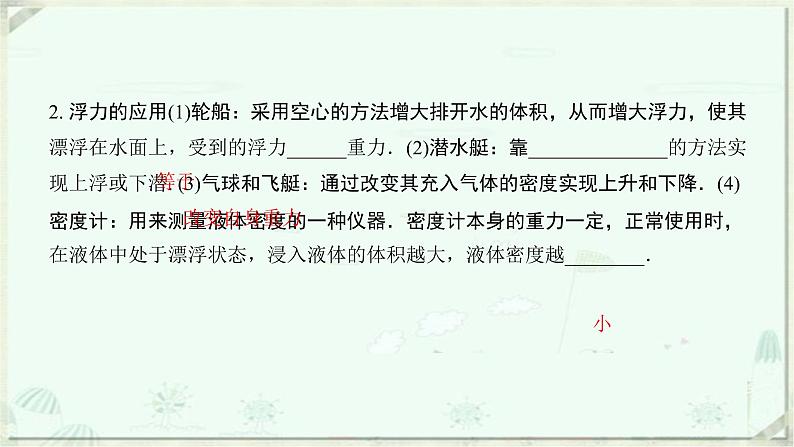 浙教版科学八年级上册重难点突破（一）：浮力、物体的浮沉条件(共16张PPT)第6页