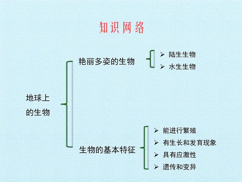 华师大版科学七年级上册 第1章 地球上的生物 复习课件02