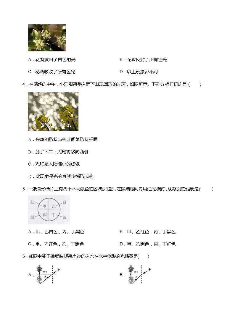 2021-2022学年度浙教版科学七年级下册第二章4-6节同步测试02