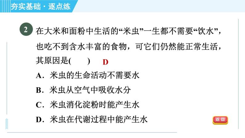 浙教版九年级上册科学 第4章 4.5.3代谢的多样性 习题课件04