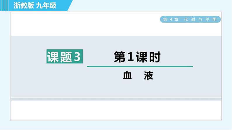 浙教版九年级上册科学 第4章 4.3.1血　液 习题课件01