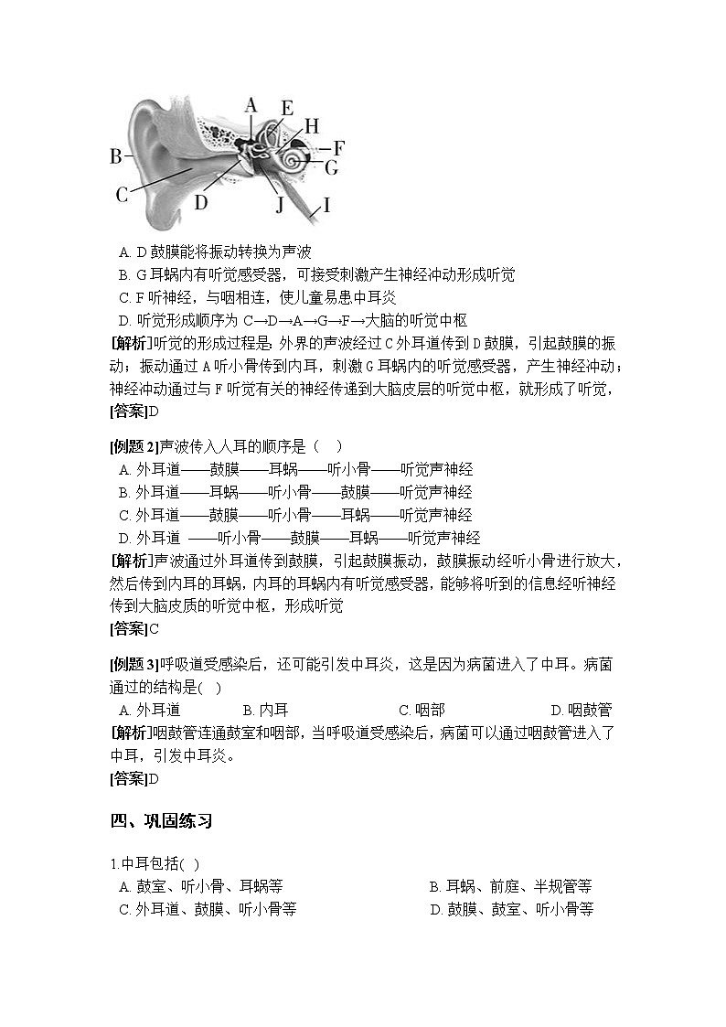 3.2 耳与听觉  学案02