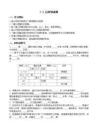 华师大版八年级下册第2章 光3 凸透镜成像学案设计