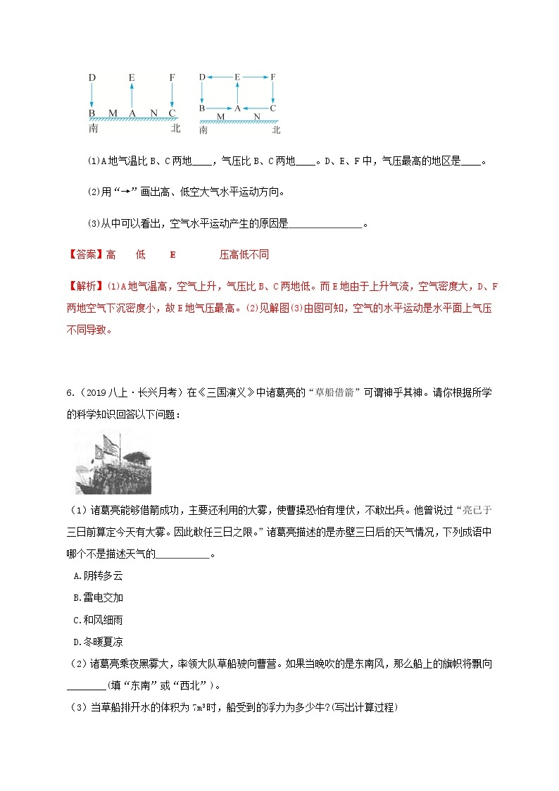 2.4 风和降水-重难点优化与提高（学生+教师版）—浙教版八年级科学上册同步检测03