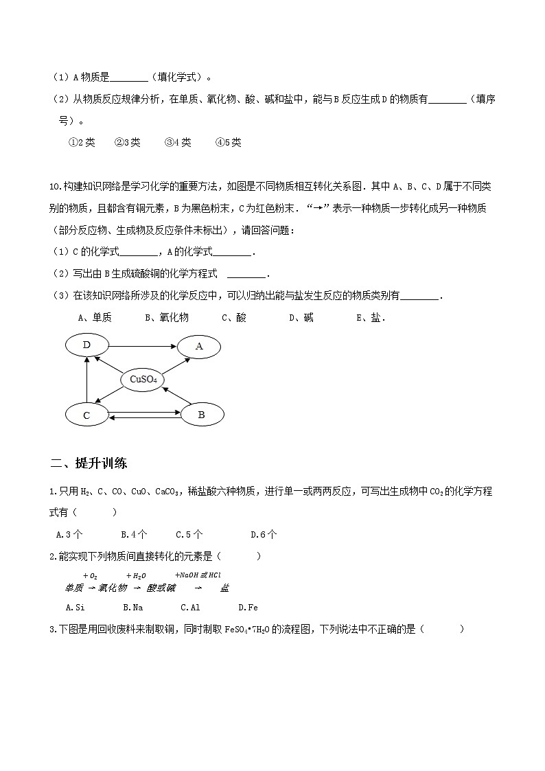 2.5 物质的转化（第4课时）（精选练习）-九年级科学上册（浙教版）03