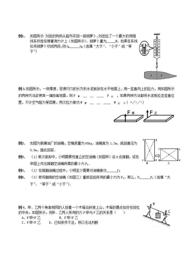 2020—2021学年浙教版  九年级上册科学竞赛辅导教案   第2讲简单机械杠杆2（综合应用）第2页