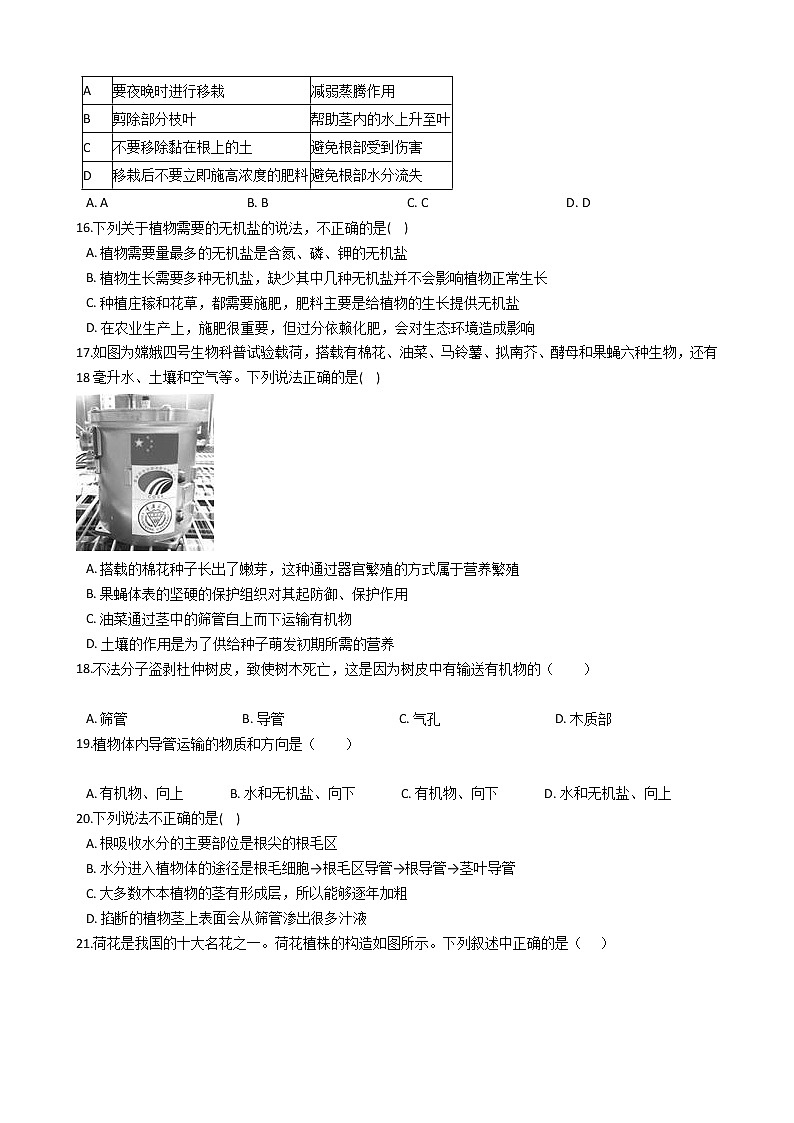 2022年华师大科学八上水和无机盐在植物体中的代谢同步练习第3页