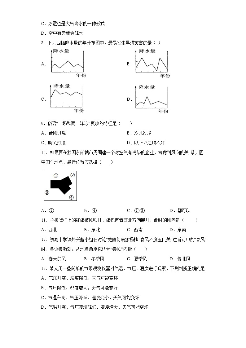 2.4 风和降水-八年级科学上册  同步教学课件+练习(浙教版)02