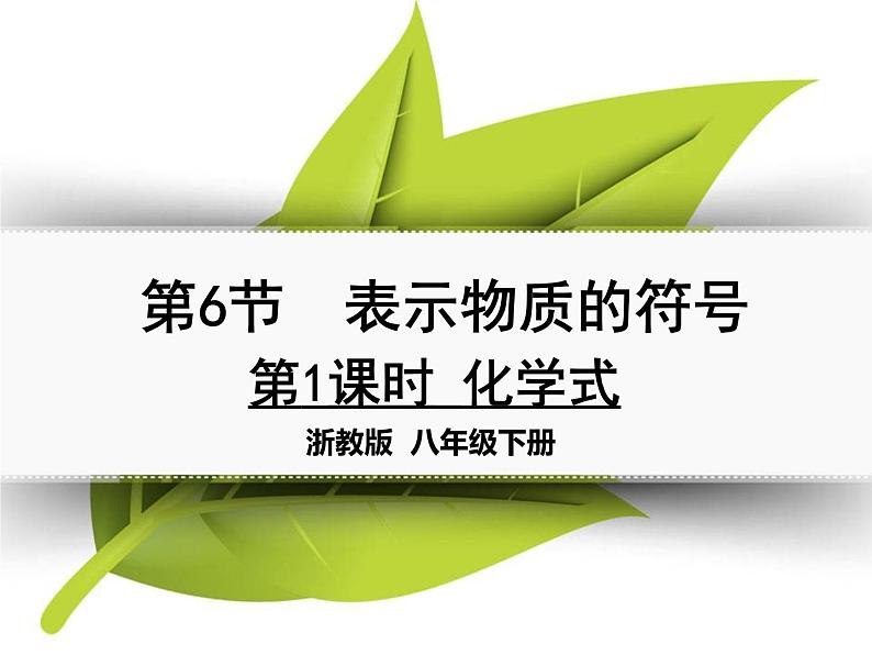 【浙教版】科学八下：2.6《表示物质的符号》ppt教学课件第1页