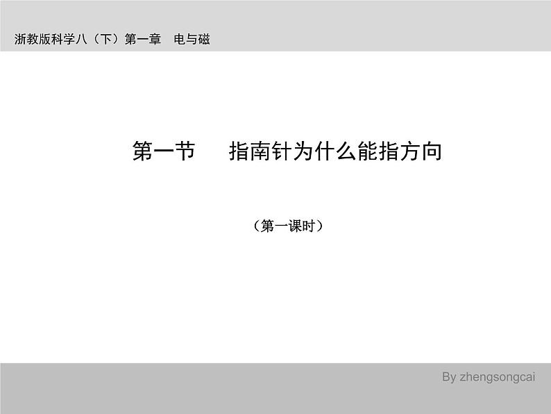 【浙教版】科学八下：1.1《指南针为什么能指方向》ppt课件（1）第1页