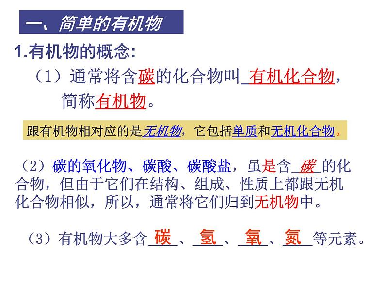 2020秋浙教版科学九上2.3《有机物和有机合成材料》（第1课时）ppt课件05