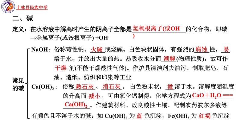 2022年广西南宁市上林县民族中学中考专题复习常见的酸、碱和盐课件PPT08